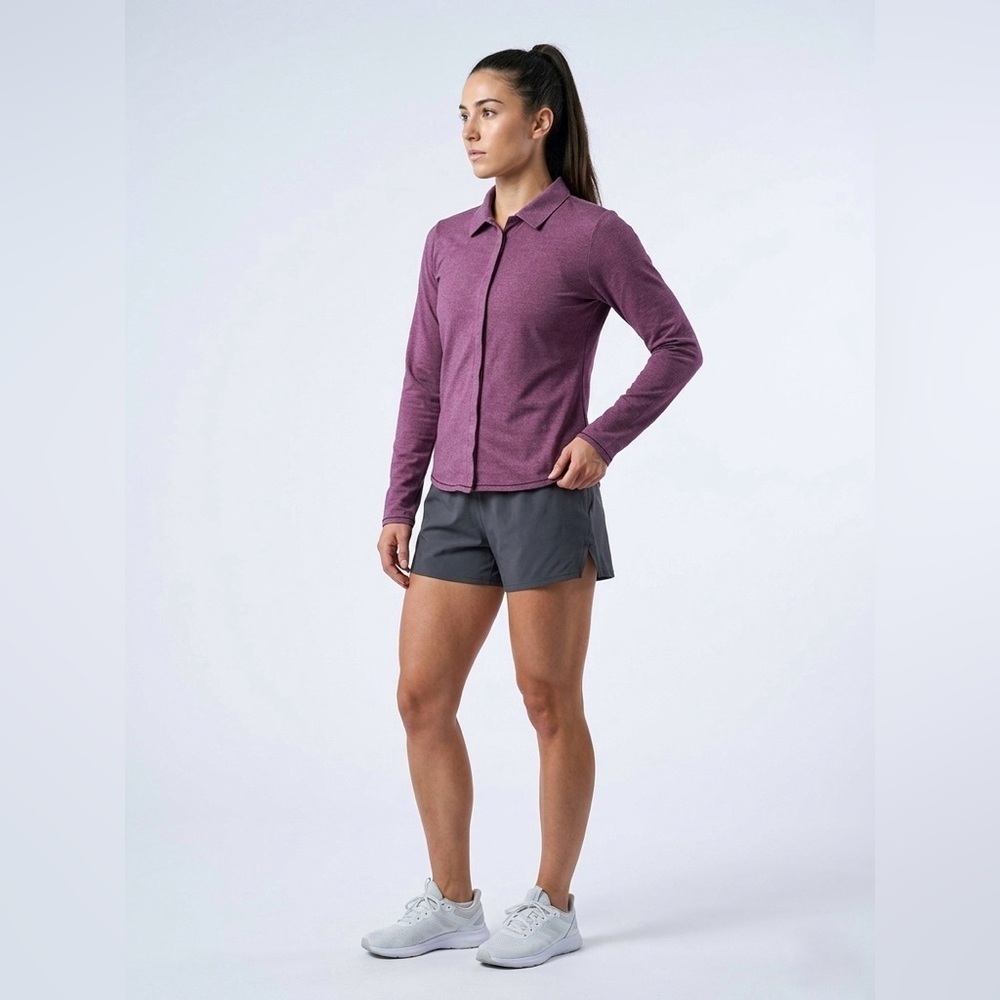 069 PATAGONIA Women’s Organic Cotton Henley Long Sleeve Shirt - Purple, Large